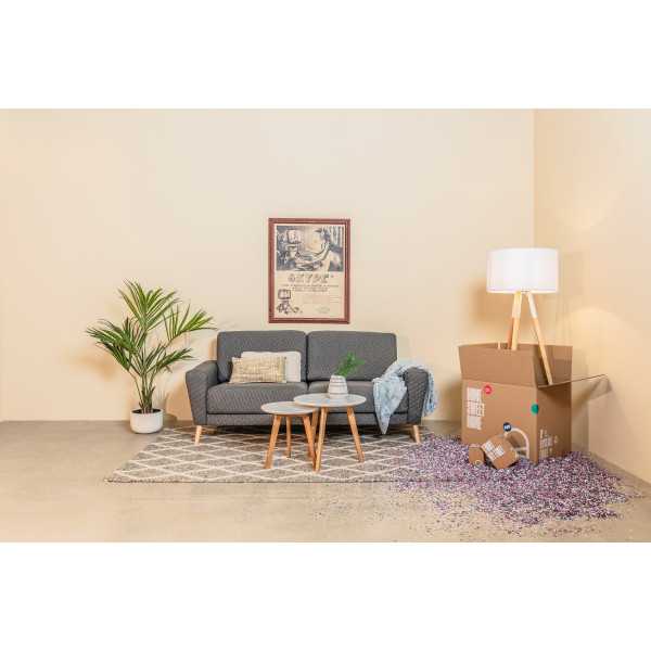 IGUAZU WHITE AND WOOD FLOOR LAMP