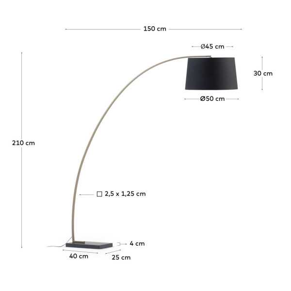 JUHE FLOOR LAMP GOLDEN METAL AND...
