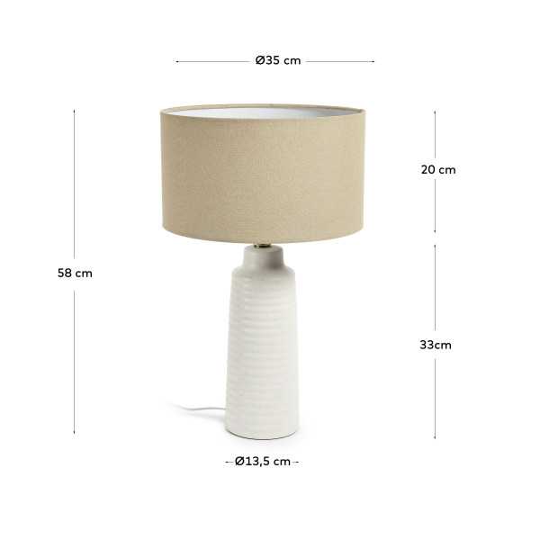 MIJAL WHITE CERAMIC TABLE LAMP
