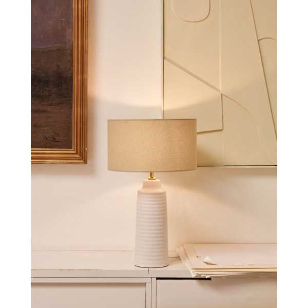 MIJAL WHITE CERAMIC TABLE LAMP