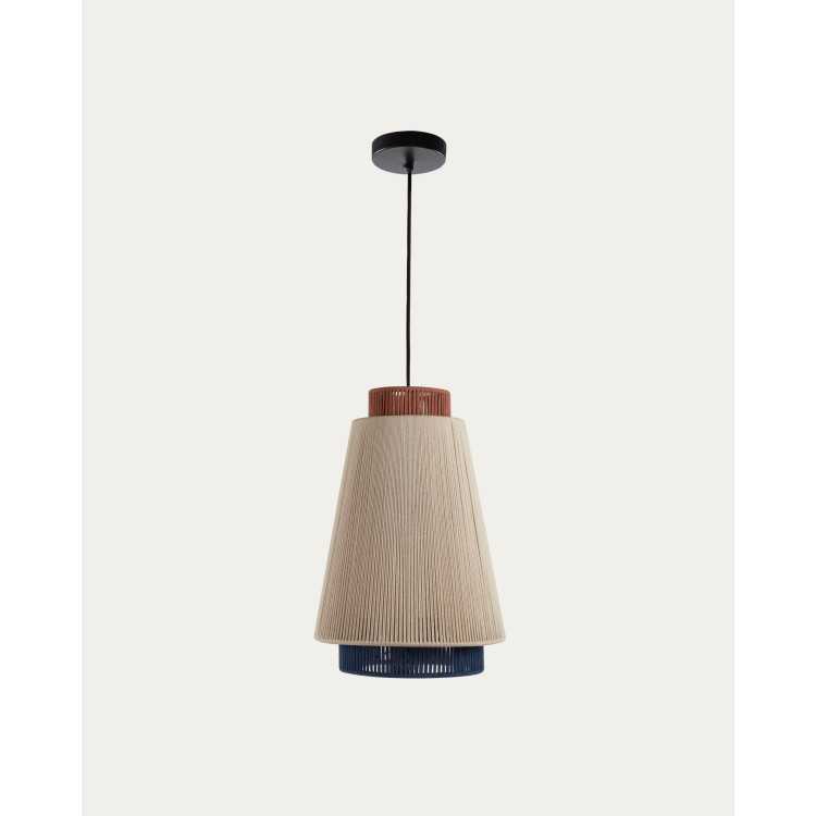YUVIA SUSPENSION LAMPSHADE COTTON BEIGE BLUE TERRACOTA