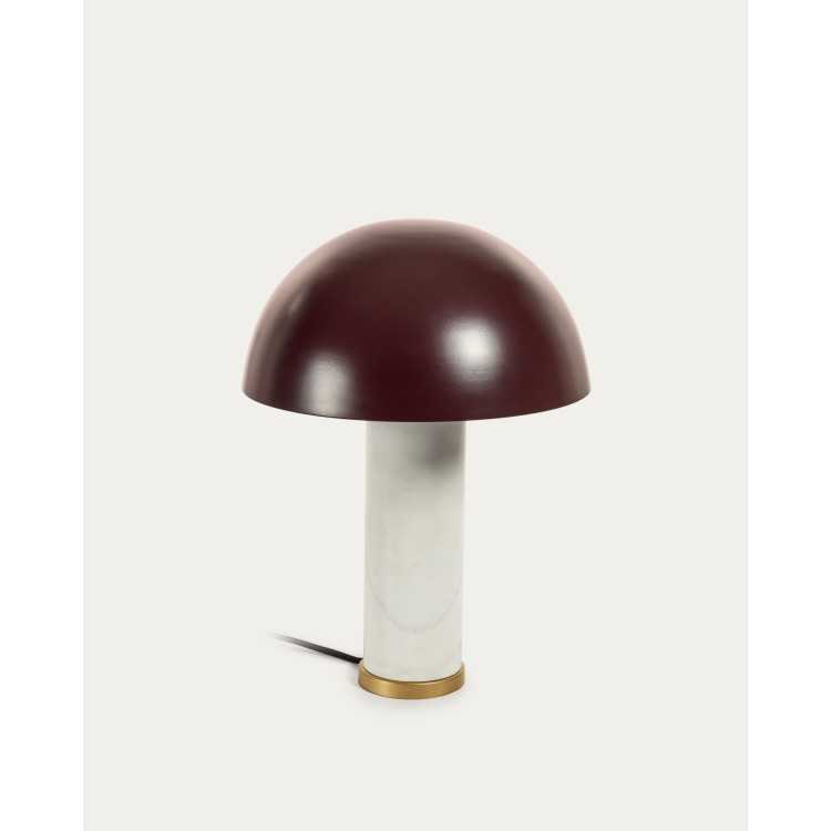 LAMPE DE TABLE ZORIONE MARBRE BLANC ET MÉTAL MARRON
