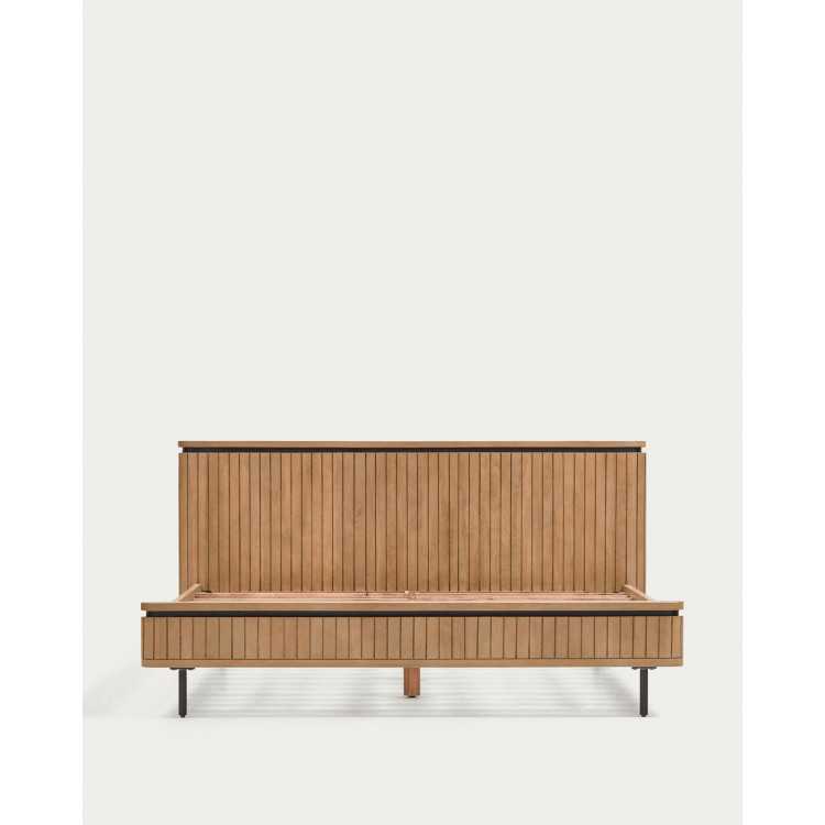 LICIA BED 160 X 200 CM MANGO WOOD AND BLACK METAL
