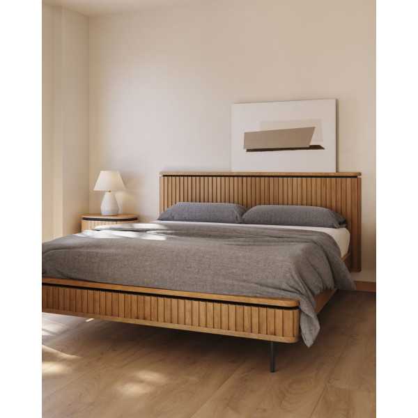 LICIA BED 160 X 200 CM MANGO WOOD AND...