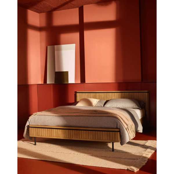 LICIA BED 160 X 200 CM MANGO WOOD AND...