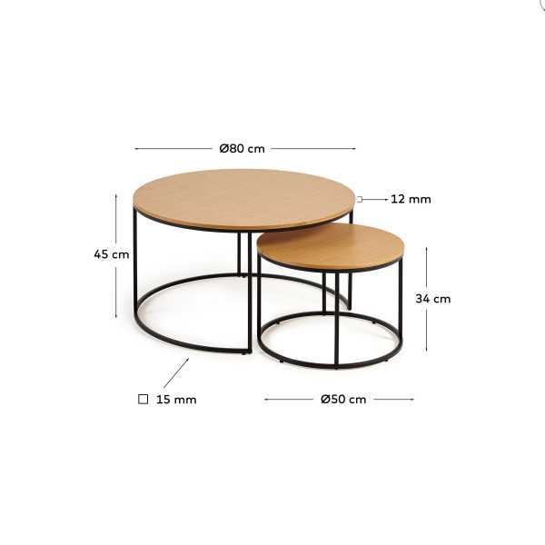 SET OF 2 YOANA SIDE TABLES Ø 80 CM/Ø...