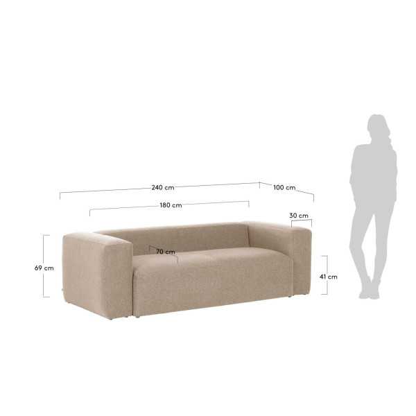 BLOK 3-SEATER SOFA 240 CM BEIGE