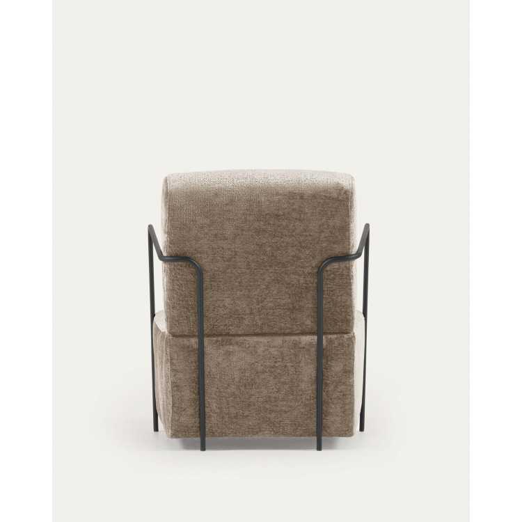 FAUTEUIL GAMER EN CHENILLE BEIGE ET METAL PEINT...