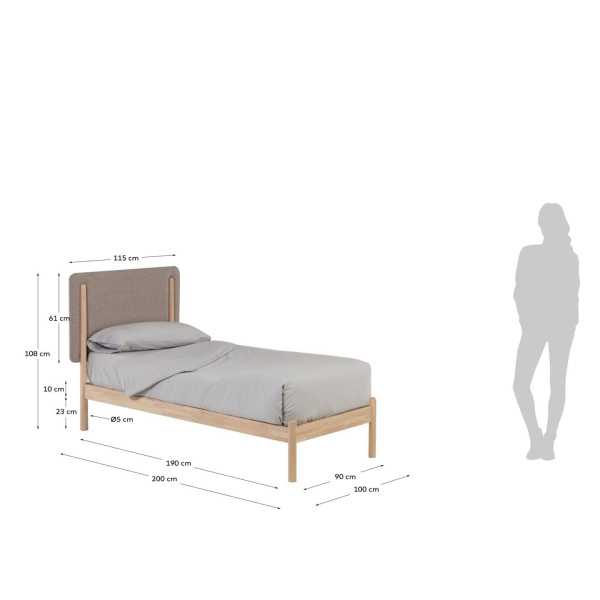SHAYNDEL BED 90 X 190 CM IN SOLID...