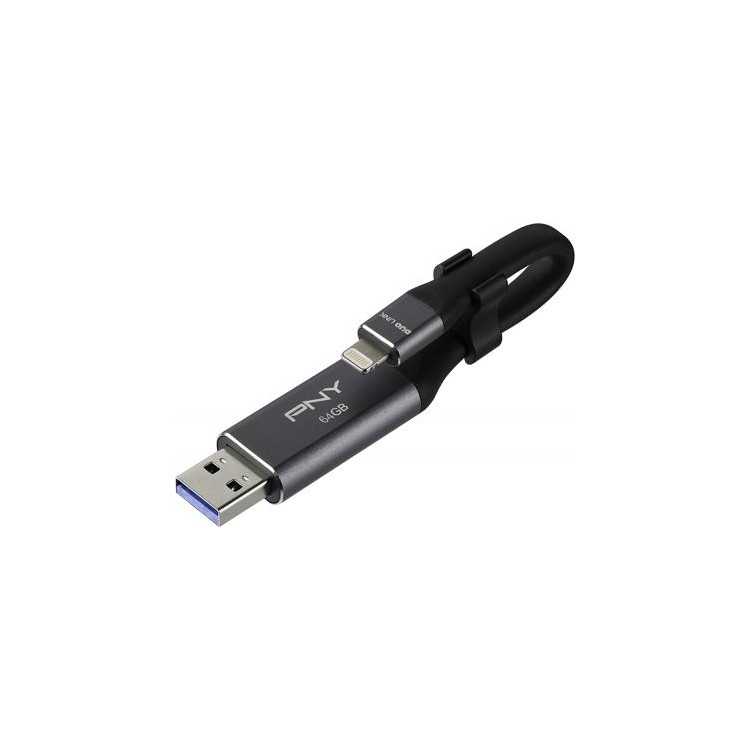 USB 3.0 OTG KEY 64GB USB A & LIGHTNING BLACK