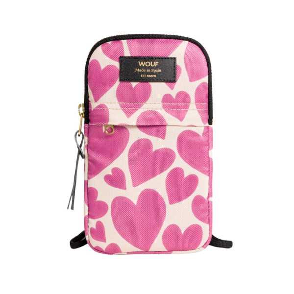 HOUPPE A BANDOULIERE POUR TELEPHONE PINK LOVE