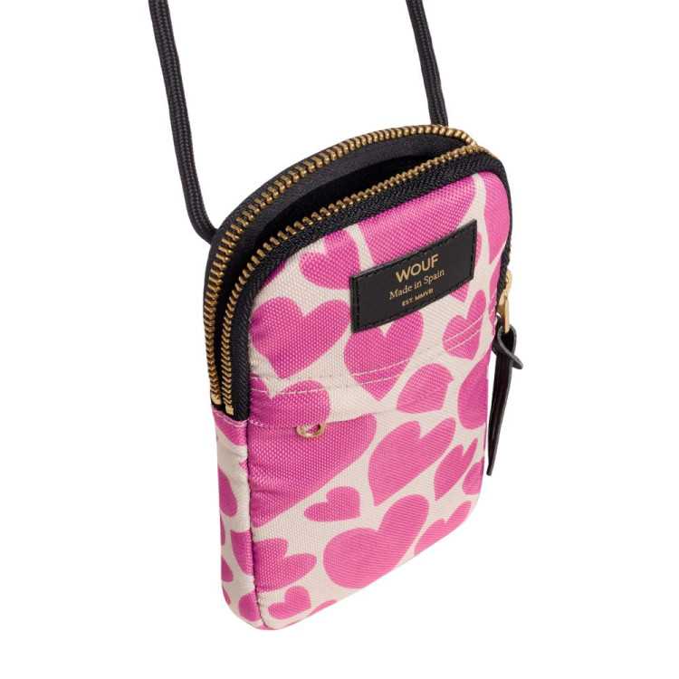 HOUPPE A BANDOULIERE POUR TELEPHONE PINK LOVE