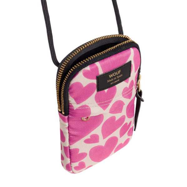 HOUPPE A BANDOULIERE POUR TELEPHONE PINK LOVE