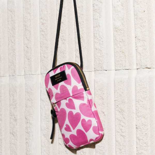 HOUPPE A BANDOULIERE POUR TELEPHONE PINK LOVE