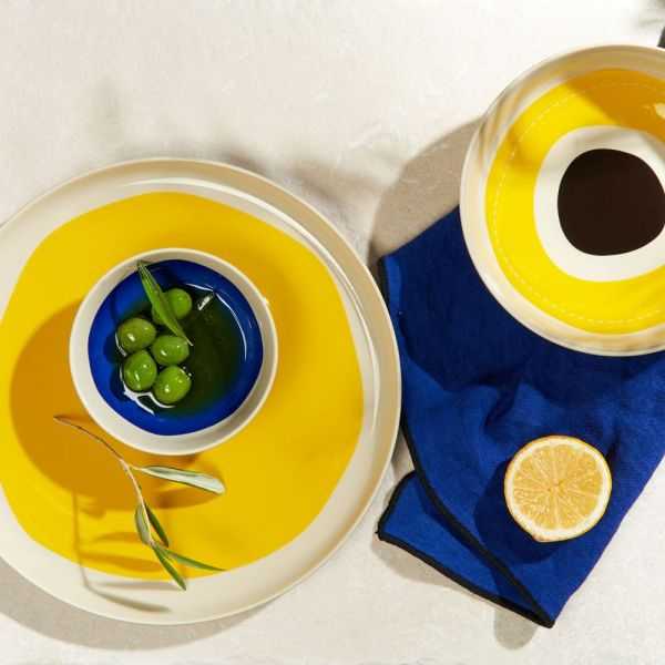 DESSERT PLATE COLORED BUILDING