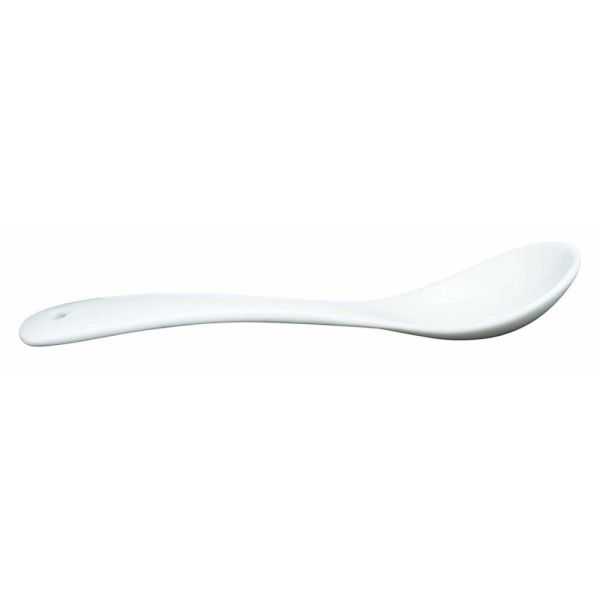 SET OF 6 WHITE PORCELAIN MINI SPOONS