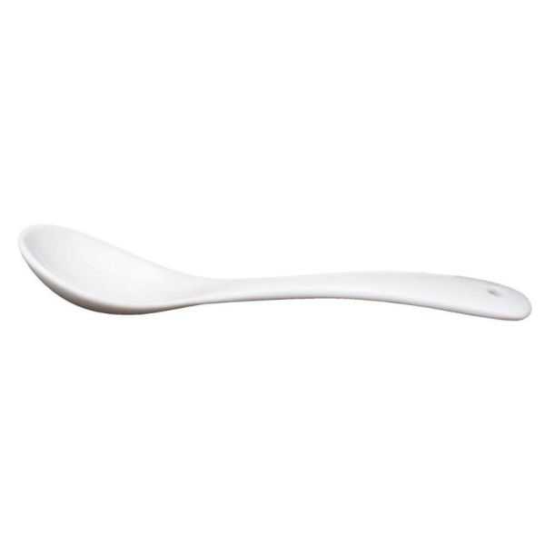 SET OF 6 WHITE PORCELAIN MINI SPOONS