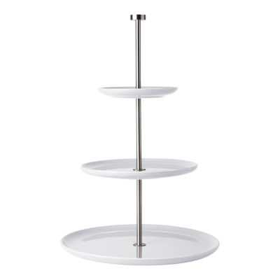 SERVITEUR ROND 3 ETAGES Ø15/ 22/ 30 CM PORCELAINE BLANC
