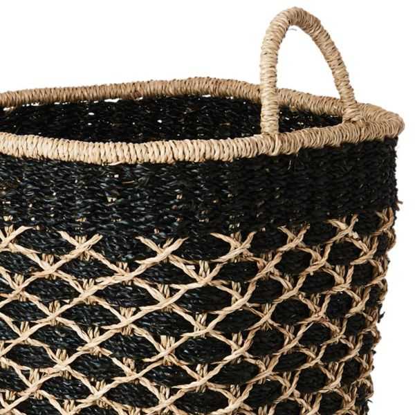 CESTA DE COLEÇÃO PRETA E NATURAL