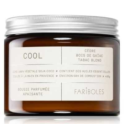 BOUGIE VEGETALE COOL CEDRE BOIS DE TABAC 400G