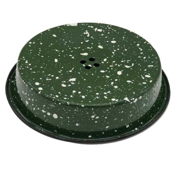 PORTE SAVON LIBRE EN TOLE EMAILLEE VERT