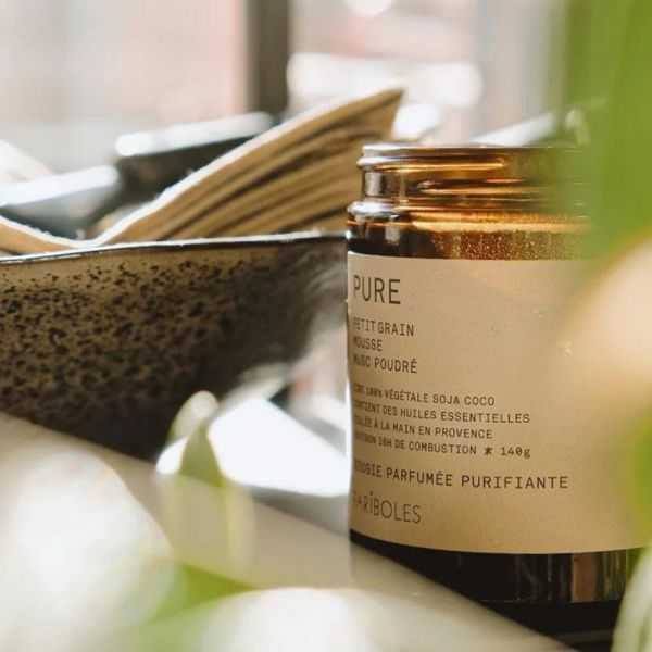 BOUGIE CIRE PETIT GRAIN MOUSSE MUSC PURE 400G