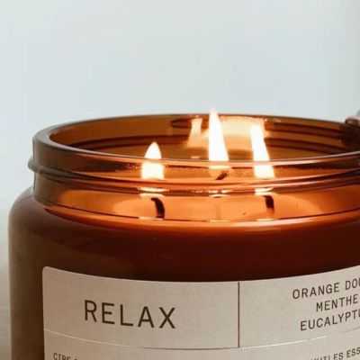 BOUGIE ORANGE DOUCE MENTHE EUCALYPTUS RELAX 400GR 2