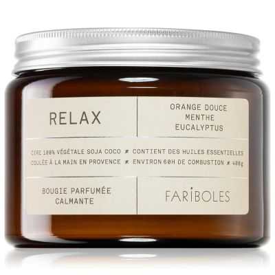 BOUGIE ORANGE DOUCE MENTHE EUCALYPTUS RELAX 400GR