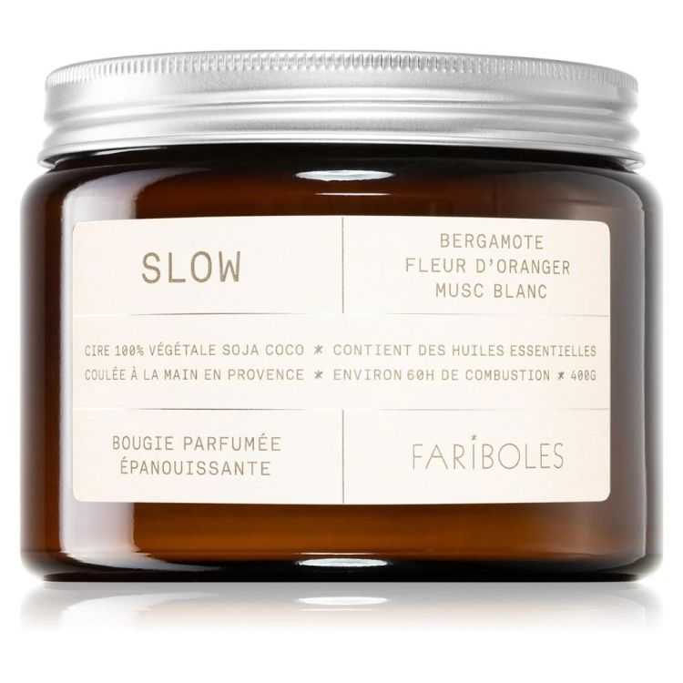 BOUGIE VEGETALE SLOW BERGAMOTE FLEUR ORANGER 400GR