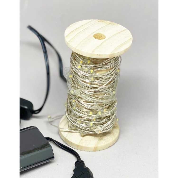 GUIRLANDA DE LUZ GALAXY 608 OURO E BRANCO
