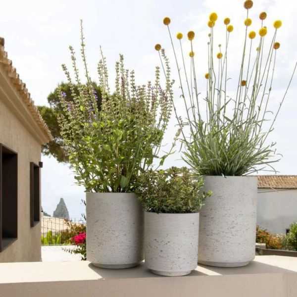 POT DE FLEUR SUZI L BEIGE-GRIS