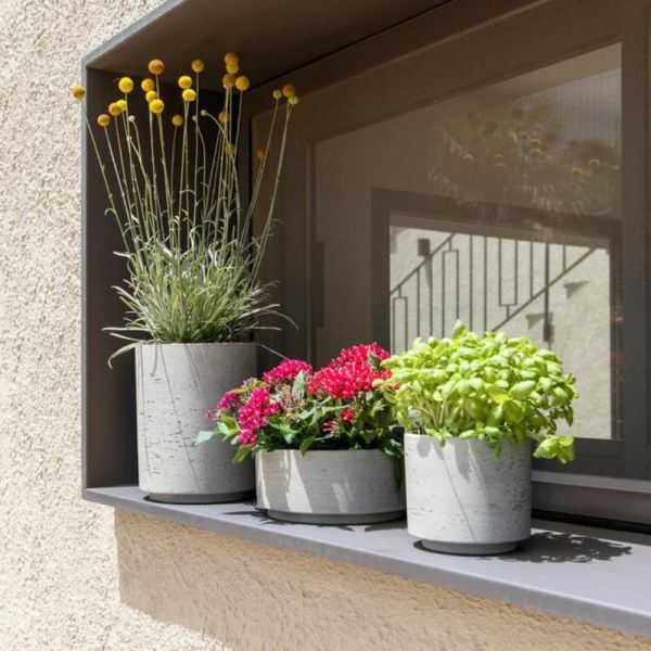 POT DE FLEUR SUZI L BEIGE-GRIS