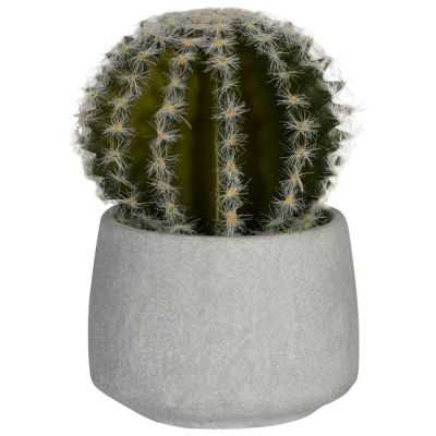 CACTUS ARTIFICIEL POT EN CIMENT S VERT