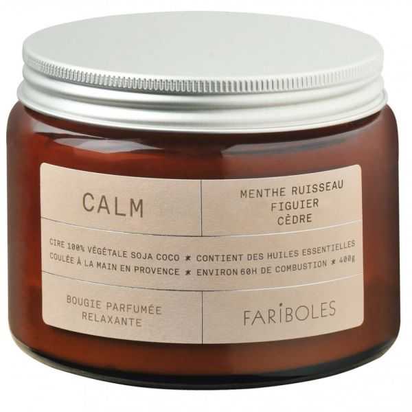 VELA CALMA PERFUMADA COM MENTA FIGO CEDRO 140G