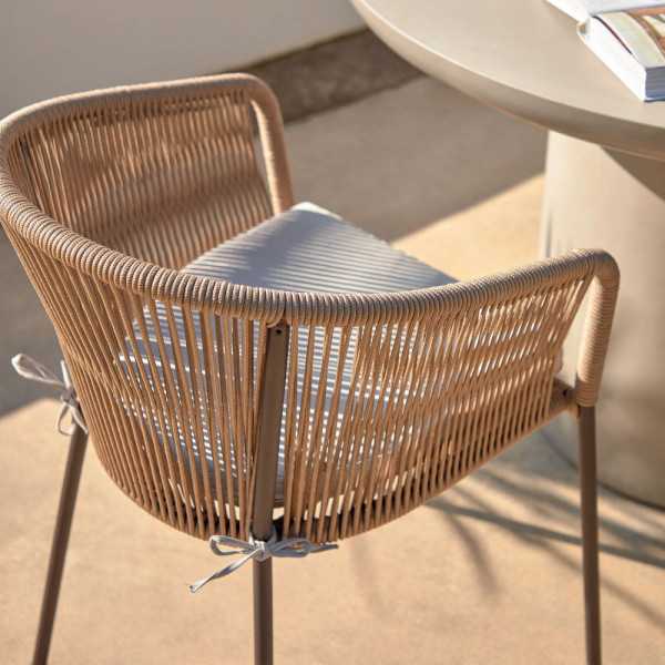 YANET CHAIR IN BLACK ROPE AND GALVANIZED STEEL LEGS