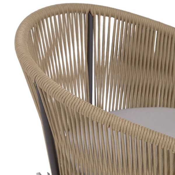 YANET CHAIR IN BLACK ROPE AND GALVANIZED STEEL LEGS