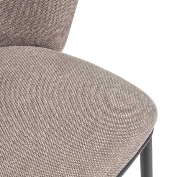 CHAISE CISELIA EN CHENILLE ET ACIER NOIR