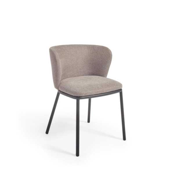 CISELIA CHAIR IN CHENILLE AND BLACK STEEL