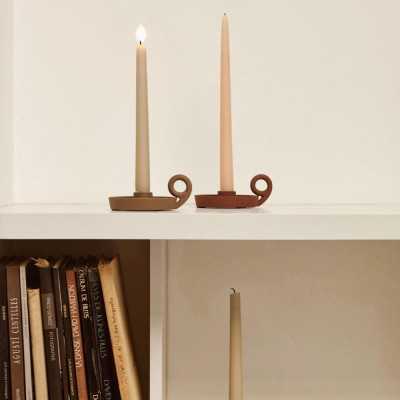 BOUGEOIR PETIT FORMAT ZARELA EN MÉTAL MARRON 2