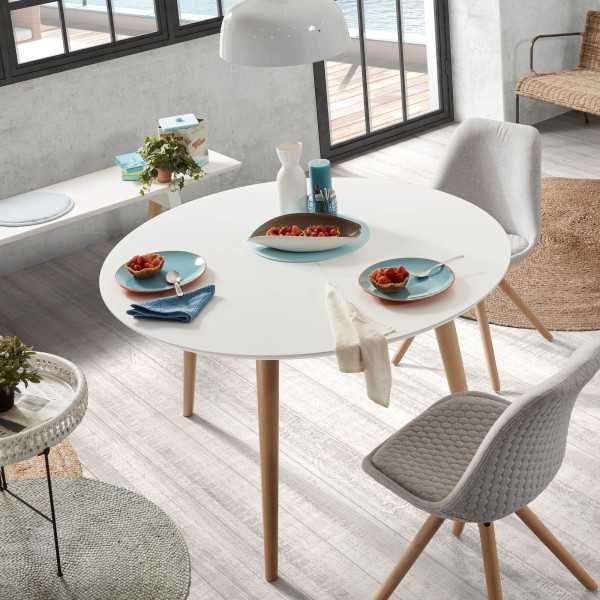 OQUI ROUND EXTENDABLE TABLE MDF WHITE...