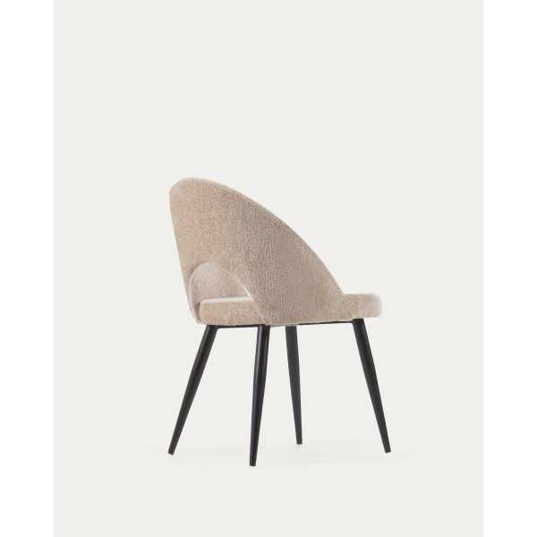 CHAISE MAEL EN CHENILLE BEIGE ET...