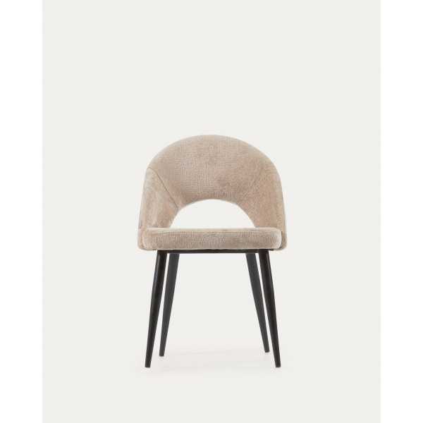 CHAISE MAEL EN CHENILLE BEIGE ET...