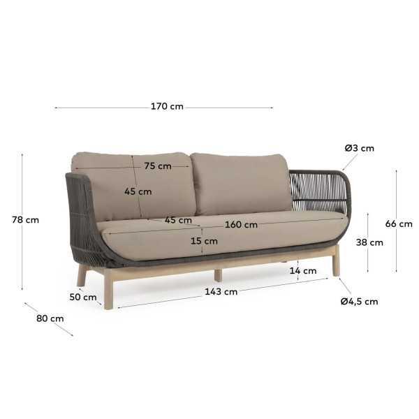 CATALINA 3-SEAT SOFA IN GREEN ROPE...