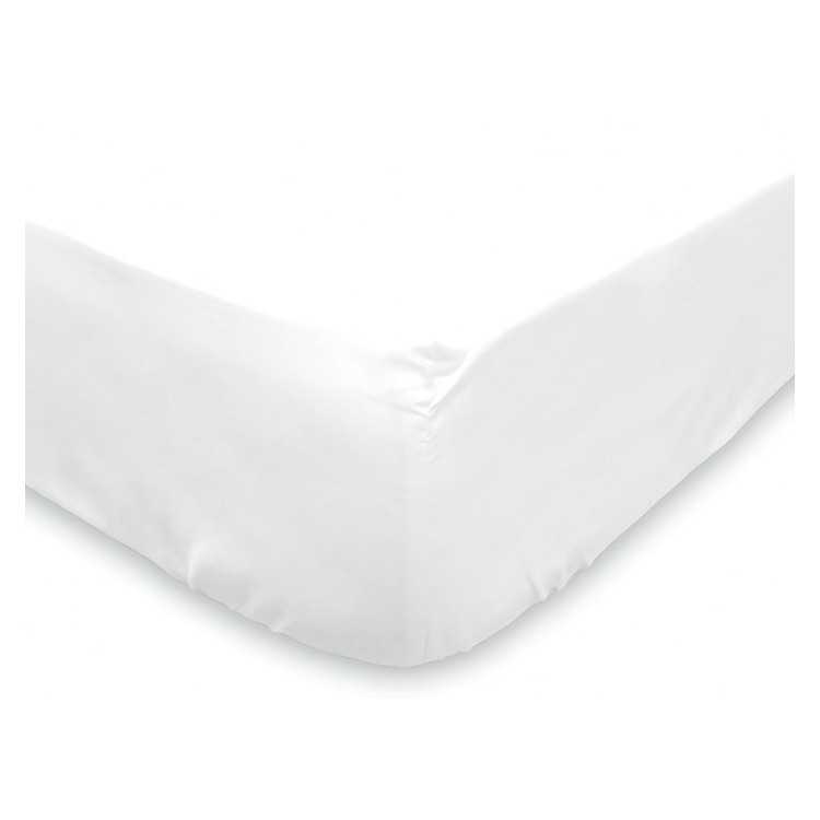 FITTED SHEET MATTRESS PROTECTOR FLEECE 140X200CM WHITE