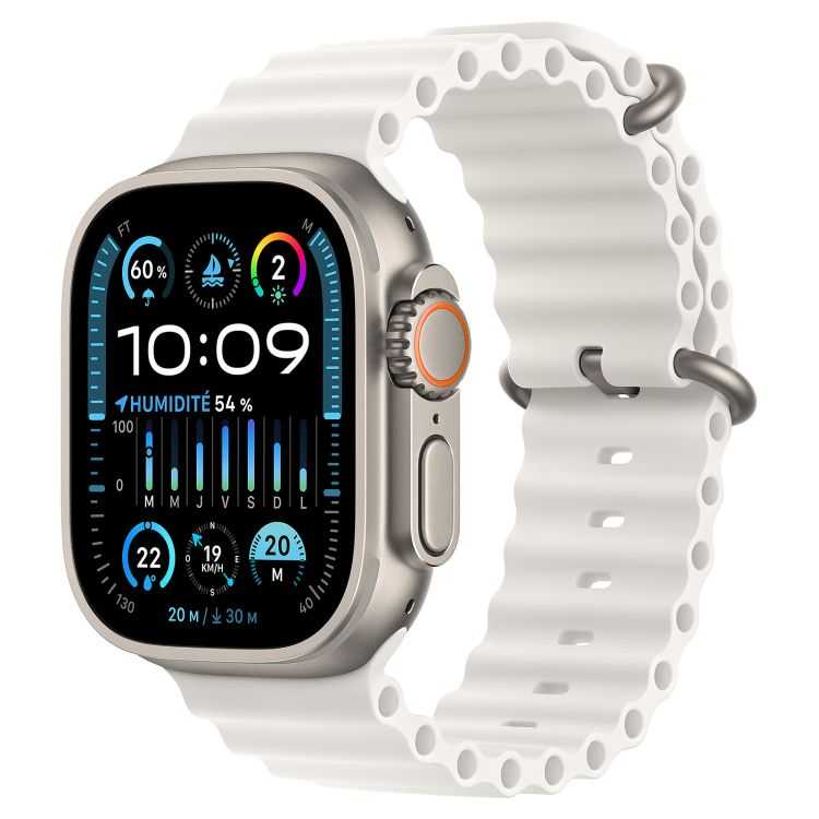 APPLE WATCH ULTRA 2 GPS + CELLULAR BLANC OCEAN BAND 49MM TITATNIUM