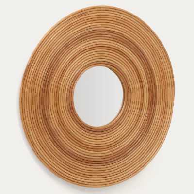 MIROIR ROND NALEA DIAM 60CM EN ROTIN