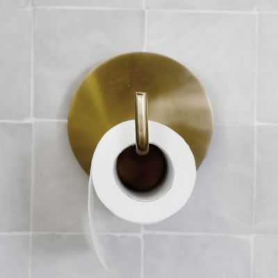 BRASS TEXT TOILET PAPER HOLDER 2