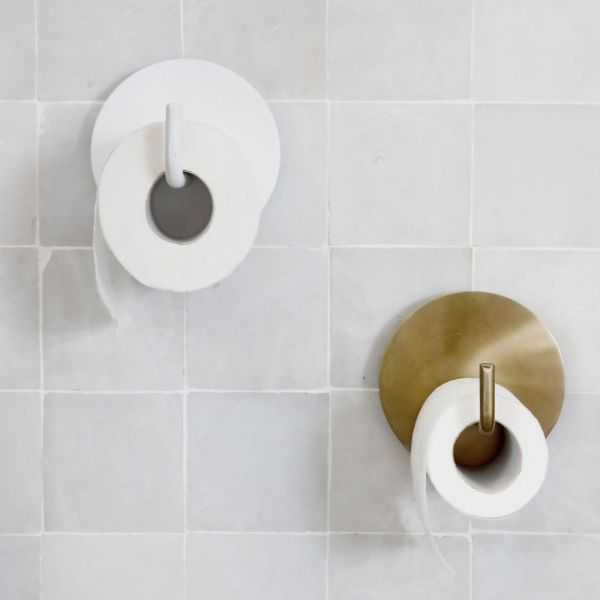 BRASS TEXT TOILET PAPER HOLDER