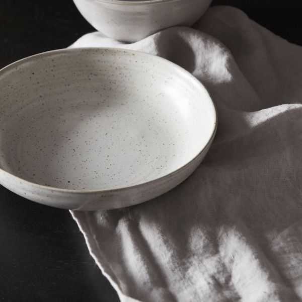 PRATO DE SOPA PION CINZA BRANCO