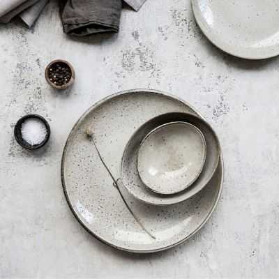 GRANDE ASSIETTE LAKE 27 CM GRISE 2